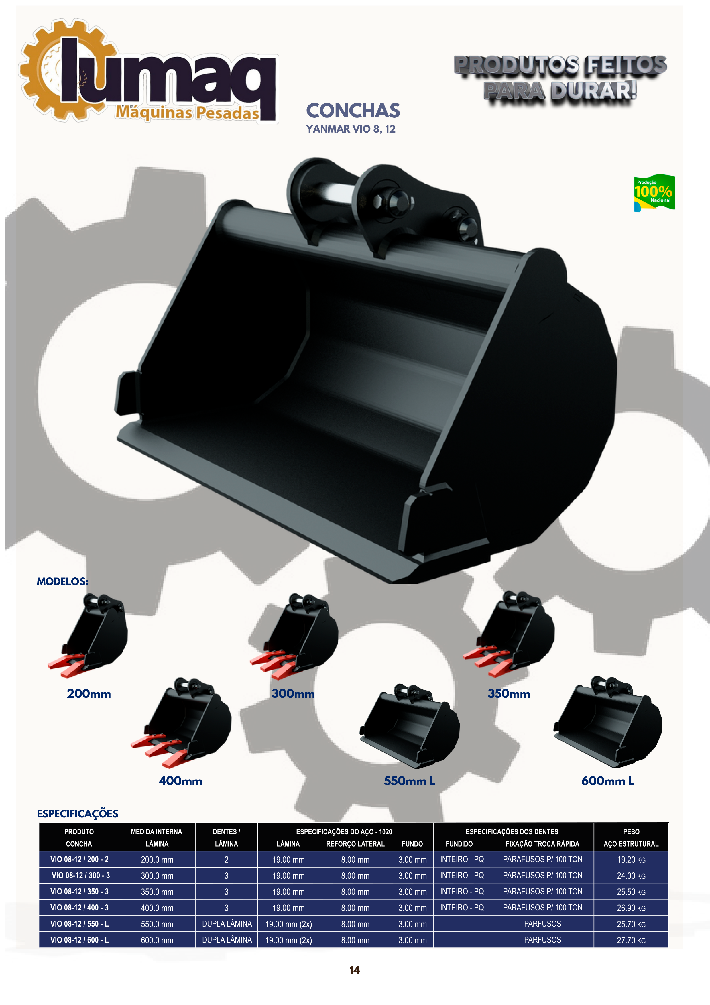 Conchas Yanmar V10 8, 12